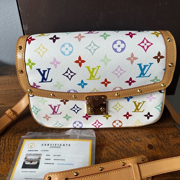 Rare 🦄Louis Vuitton Multicolor White Sologne - Picture 2 of 12